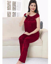 Flourish Silk Long Nighty For Women - FL-527