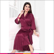 Maroon Nighty - FL-536 - Flourish Nightwear - Nighty - diKHAWA Online Shopping in Pakistan