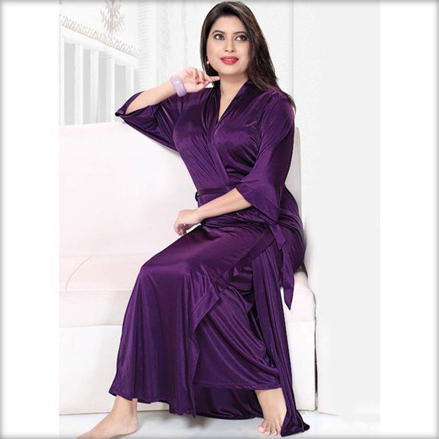 Purple - FL-544 - Flourish Nightwear - Nighty - diKHAWA Online Shopping in Pakistan