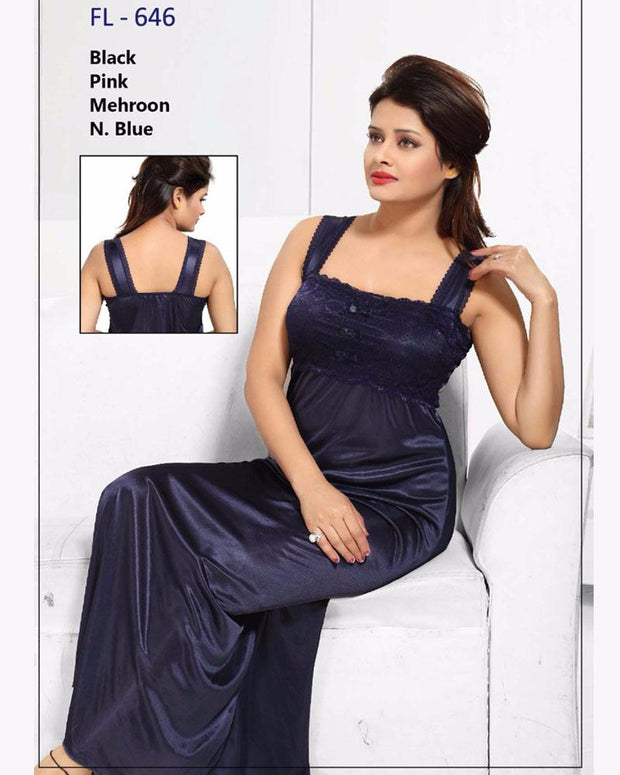 Navy Blue Stylish FL-646 - Flourish Exclusive Bridal Nighty Collection