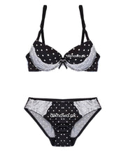 Victoria's Secret - Pushup Bra Panty Sets - Polka Dotted Lace Double Padded Bra