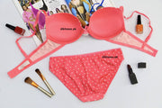 Victoria's Secret - Pushup Bra Panty Sets - Polka Dotted Lace Double Padded Bra