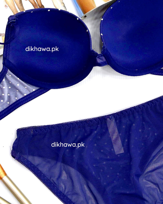 Victoria's Secret - Pushup Bra Panty Set - Polka Dotted Seamless Bra