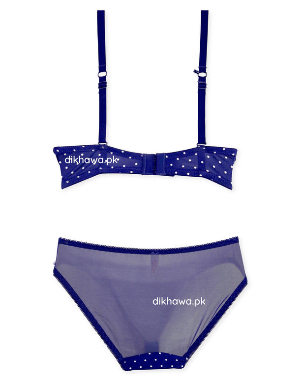 Victoria's Secret - Pushup Bra Panty Set - Polka Dotted Seamless Bra