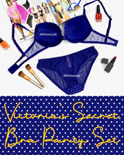 Victoria's Secret - Pushup Bra Panty Set - Polka Dotted Seamless Bra