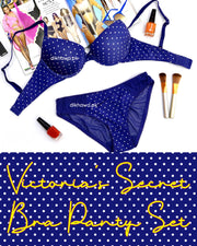 Victoria's Secret - Pushup Bra Panty Set - Polka Dotted Seamless Bra