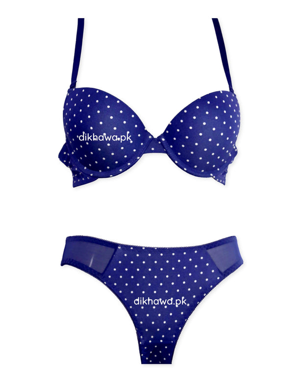 Victoria's Secret - Pushup Bra Panty Set - Polka Dotted Seamless Bra