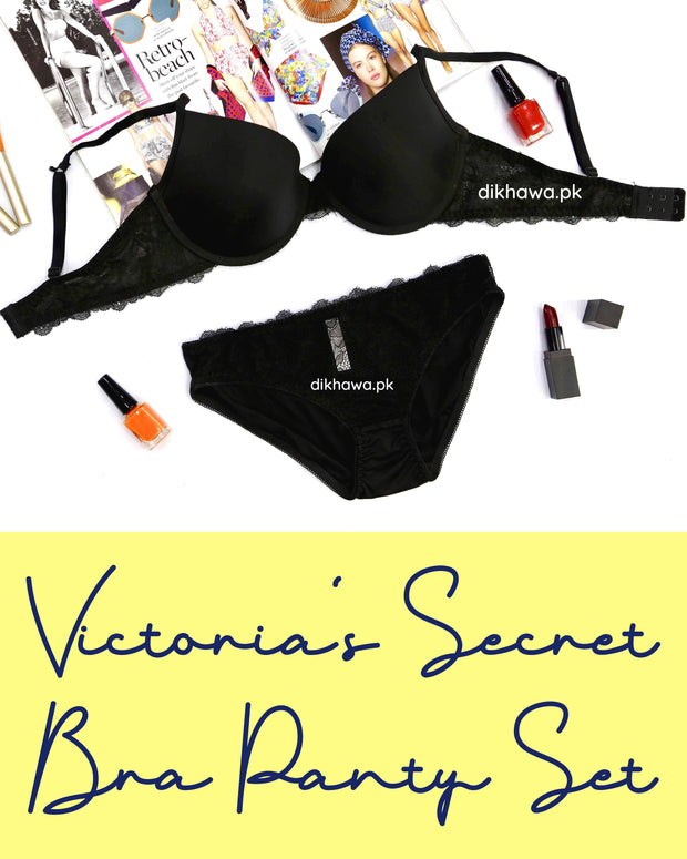 Victoria's Secret - Pushup Soft Padded Bra Panty Set - Plain Bra