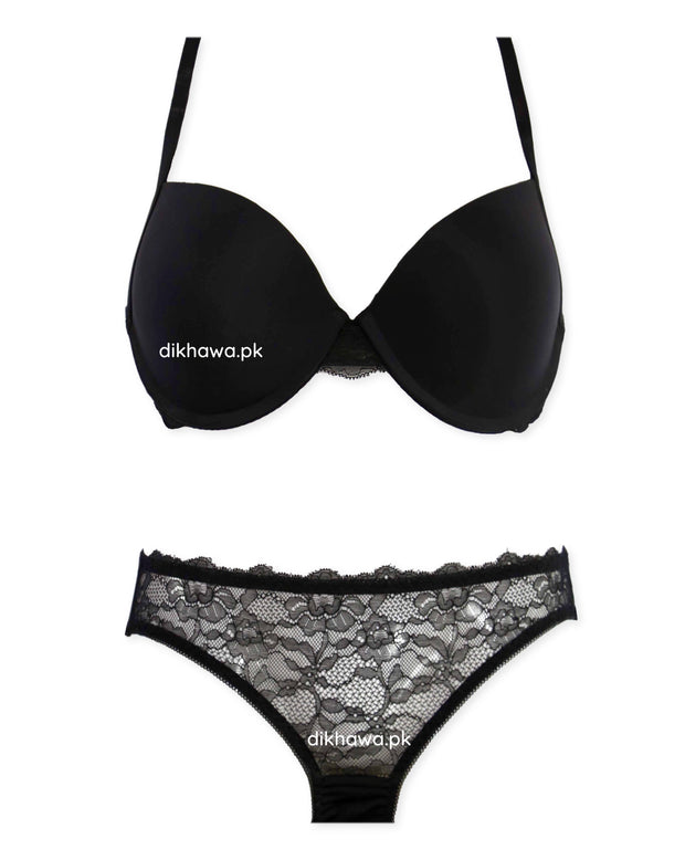 Victoria's Secret - Pushup Soft Padded Bra Panty Set - Plain Bra