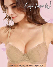 Cup Lace - W - Flourish Bra - Non Padded Underwired Fancy Bra