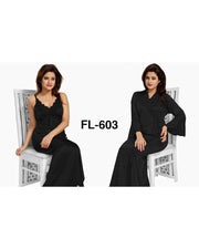 Flourish Nighty FL-603 - 2Pcs Bridal Nighty Set - Long Nighty