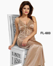 Flourish Nighty FL-603 - 2Pcs Bridal Nighty Set - Long Nighty