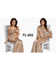 Flourish Nighty FL-603 - 2Pcs Bridal Nighty Set - Long Nighty