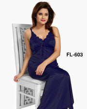 Flourish Nighty FL-603 - 2Pcs Bridal Nighty Set - Long Nighty