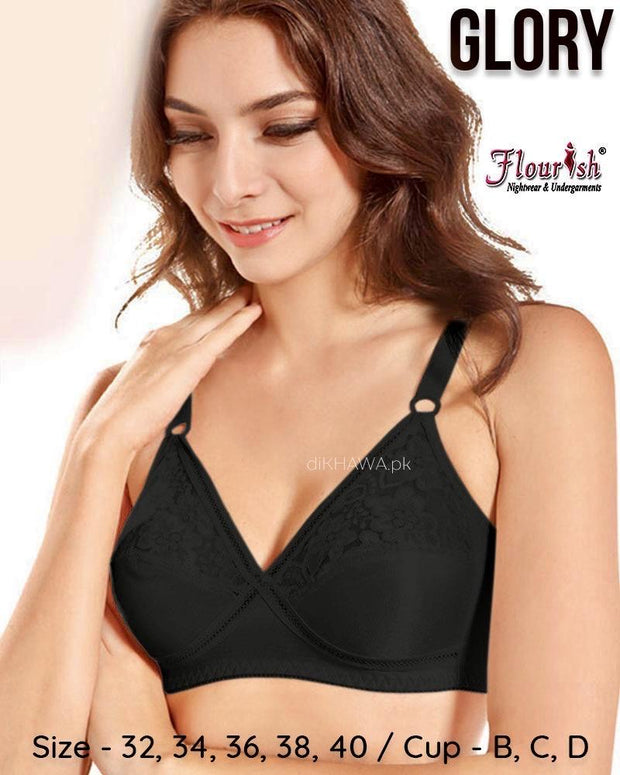 Glory Bra - Flourish Bra - Satin Silk Bra - Non Padded Non Wired Bra