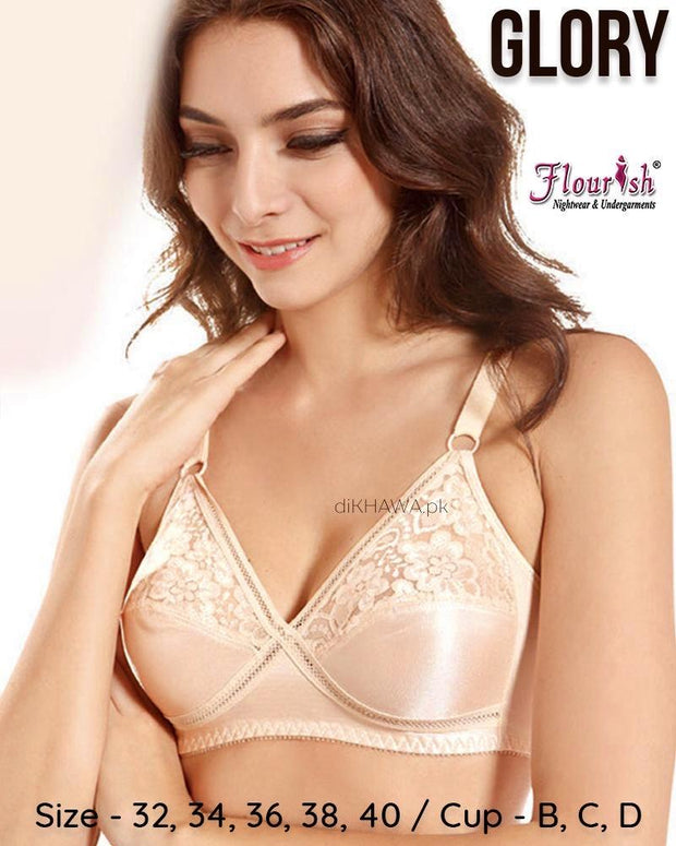 Glory Bra - Flourish Bra - Satin Silk Bra - Non Padded Non Wired Bra