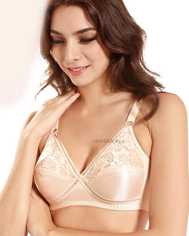 Glory Bra - Flourish Bra - Satin Silk Bra - Non Padded Non Wired Bra