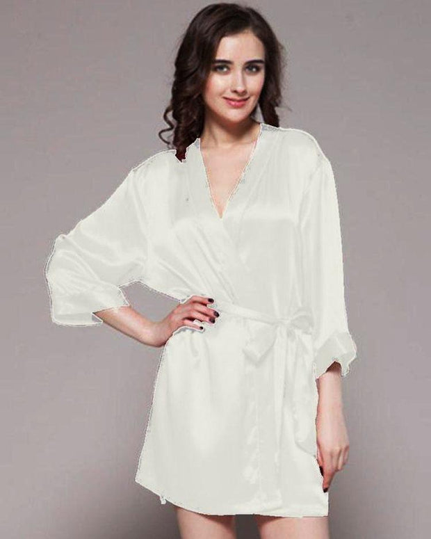 White - Ivory - 100% Polyester Satin Gown - GWN 11 IV