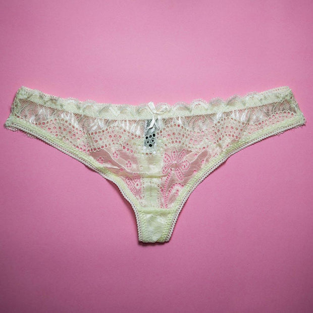 Pack of 3 - Fancy Panties For Women - Black, Skin, White