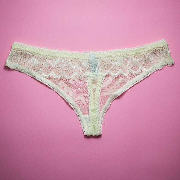 Pack of 3 - Fancy Panties For Women - Black, Skin, White