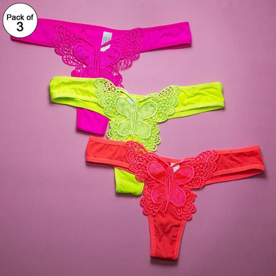Pack of 3 - Butterfly Style Panty For Women