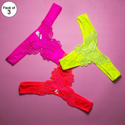 Pack of 3 - Butterfly Style Panty For Women