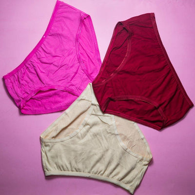 Pack of 3 - Plain Soft Cotton Panty For Women - FL-517