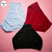 Pack of 3 - Plain Soft Cotton Panties For Women - FL-517