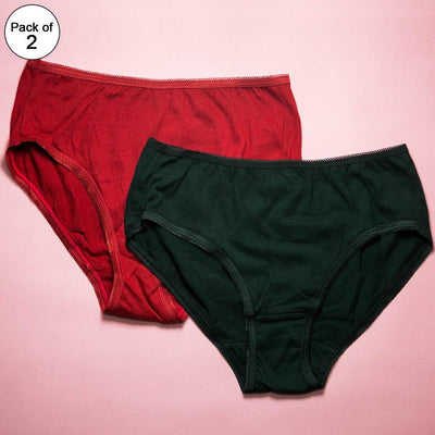 Pack of 2 - Plain Soft Cotton Panties For Women - FL-517