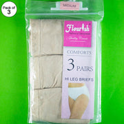 Pack of 3 - Hi Leg Briefs - Flourish Cotton Panty - FL-511