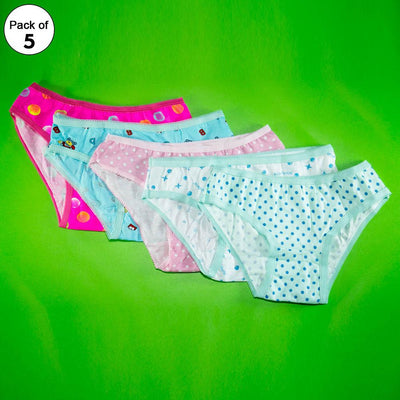 Pack of 5 - Mini Briefs 100% Cotton - Flourish Mix Designs Cotton Panty - 5387