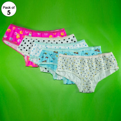 Pack of 5 - 100% Cotton Mini Briefs - Flourish Mix Designs Cotton Panty - 5388