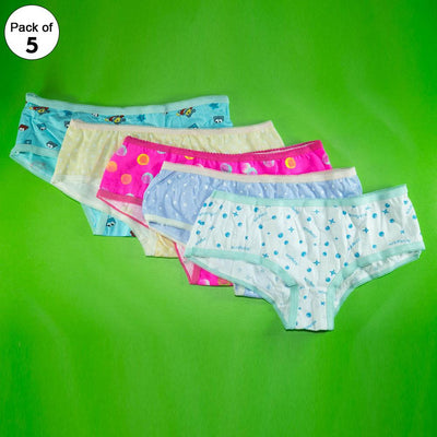 Pack of 5 - 100% Cotton Mini Briefs - Flourish Mix Designs Cotton Panty - 5388