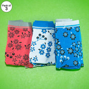 Pack of 3 - Women's Stretch Panty - Flourish Mix Colors Cotton Panty - H3167