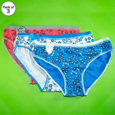 Pack of 3 - Women's Stretch Panty - Flourish Mix Colors Cotton Panty - H3167