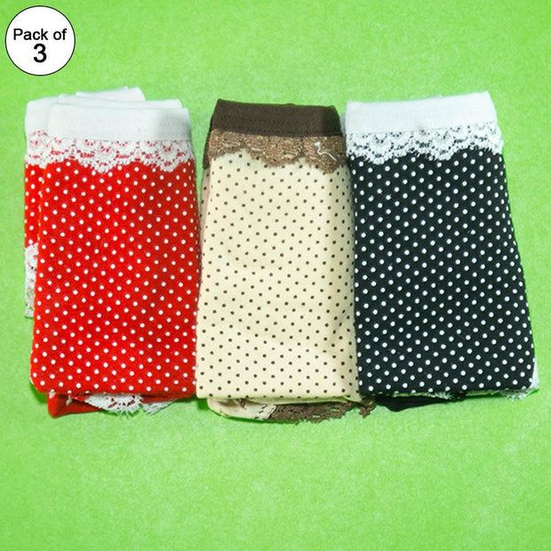 Pack of 3 - Women's Stretch Panty - Flourish Mix Colors Cotton Panty - 9022