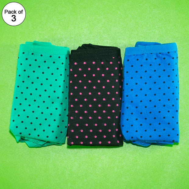 Pack of 3 - Women's Stretch Panty - Flourish Mix Colors Cotton Panty - Q6017