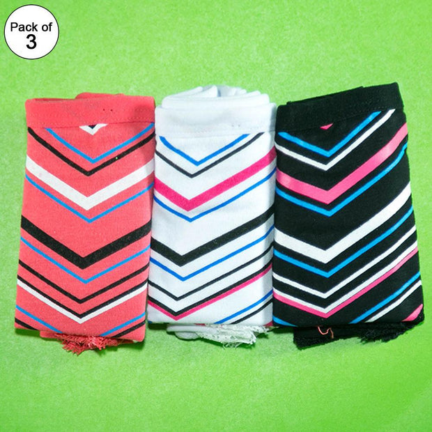 Pack of 3 - Women's Stretch Panty - Flourish Mix Colors Cotton Panty - H5824