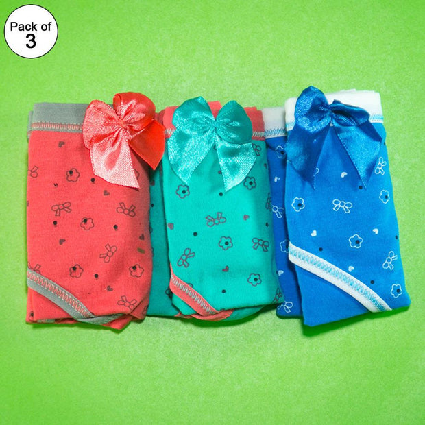 Pack of 3 - Women's Stretch Panty - Flourish Mix Colors Cotton Panty - Y2024