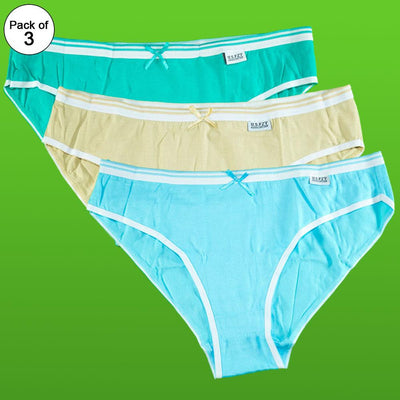 Pack of 3 - Women's Stretch Panty - Flourish Mix Colors Cotton Panty - CL002