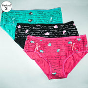 Pack of 3 - Women's Stretch Panty - Flourish Mix Colors Cotton Panty - 2312