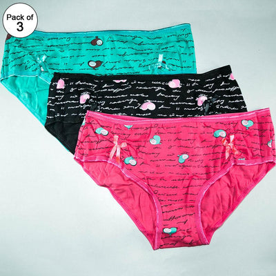 Pack of 3 - Women's Stretch Panty - Flourish Mix Colors Cotton Panty - 2312
