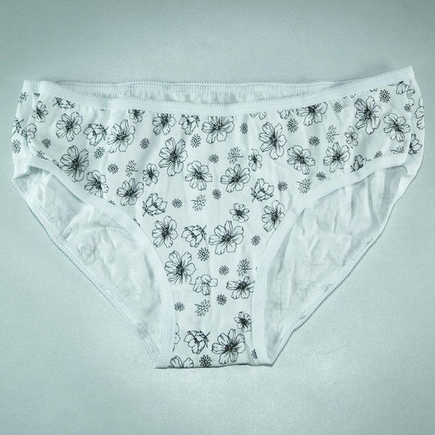 Pack of 8 - Women's Stretch Hipster Capri Fashion - Flourish Mix Designs Cotton Panty