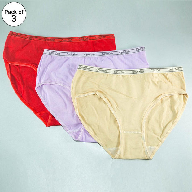 Pack of 3 - CK Plain Panty - Flourish Mix Colors CK Plain Panty - 444, 555