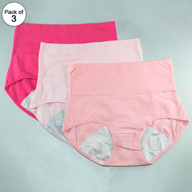 Pack of 3 - Girls Briefs Cotton Periods Panty - Flourish Mix Colors Cotton Periods Panty - 6291