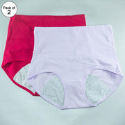 Pack of 2 - Girls Briefs Cotton Periods Panty - Flourish Mix Colors Cotton Periods Panty - 6291