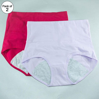 Pack of 2 - Girls Briefs Cotton Periods Panty - Flourish Mix Colors Cotton Periods Panty - 6291