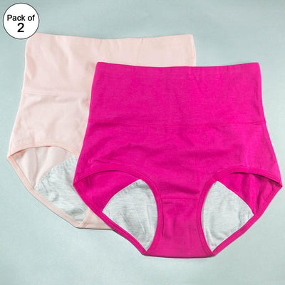 Pack of 2 - Girls Briefs Cotton Periods Panty - Flourish Mix Colors Cotton Periods Panty - 6291
