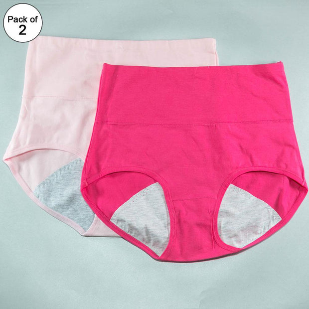 Pack of 2 - Girls Briefs Cotton Periods Panty - Flourish Mix Colors Cotton Periods Panty - 6291
