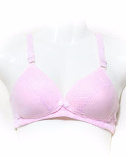 Breastfeeding Bra - Polka Dotted Soft Padded - Front Open Bra - Cotton Bra - Pink - Bras - diKHAWA Online Shopping in Pakistan